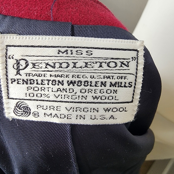 PENDLETON Women’s 100% Wool Lined Crop Blazer Jacket Blue Sz 14 - Picture 7 of 8